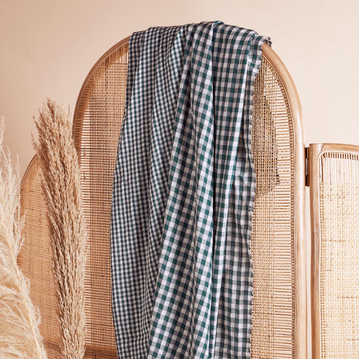 Atelier Brunette-Gingham Off-White Smokey Double Gauze-fabric-gather here online