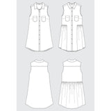 Grainline Studio-Alder Dress Pattern-sewing pattern-Default-gather here online