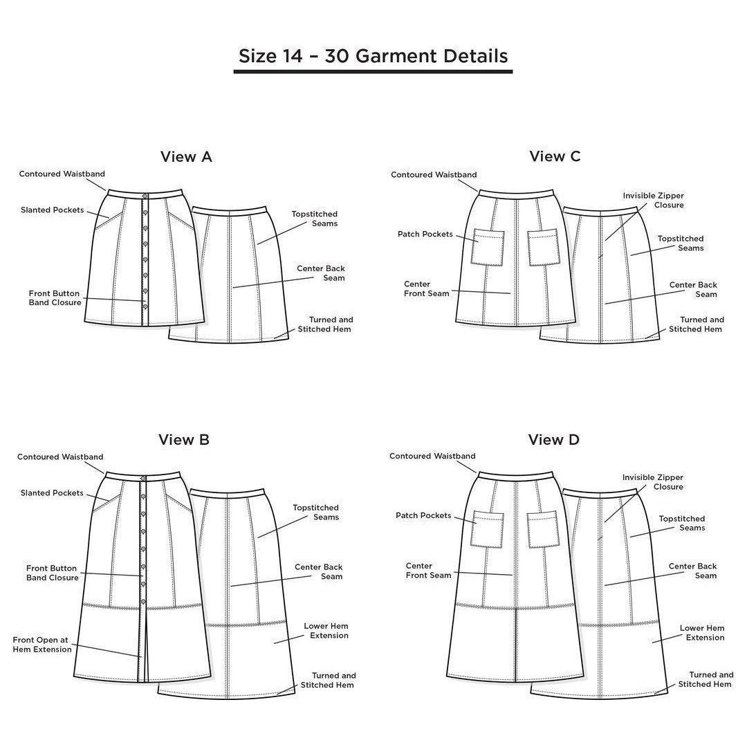 Grainline Studio - Reed Skirt - - gatherhereonline.com