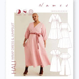Named Clothing-Hali Wrap Dress & Jumpsuit Pattern-sewing pattern-gather here online