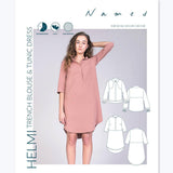 Named Clothing-Helmi Trench Blouse & Tunic Dress Pattern-sewing pattern-gather here online