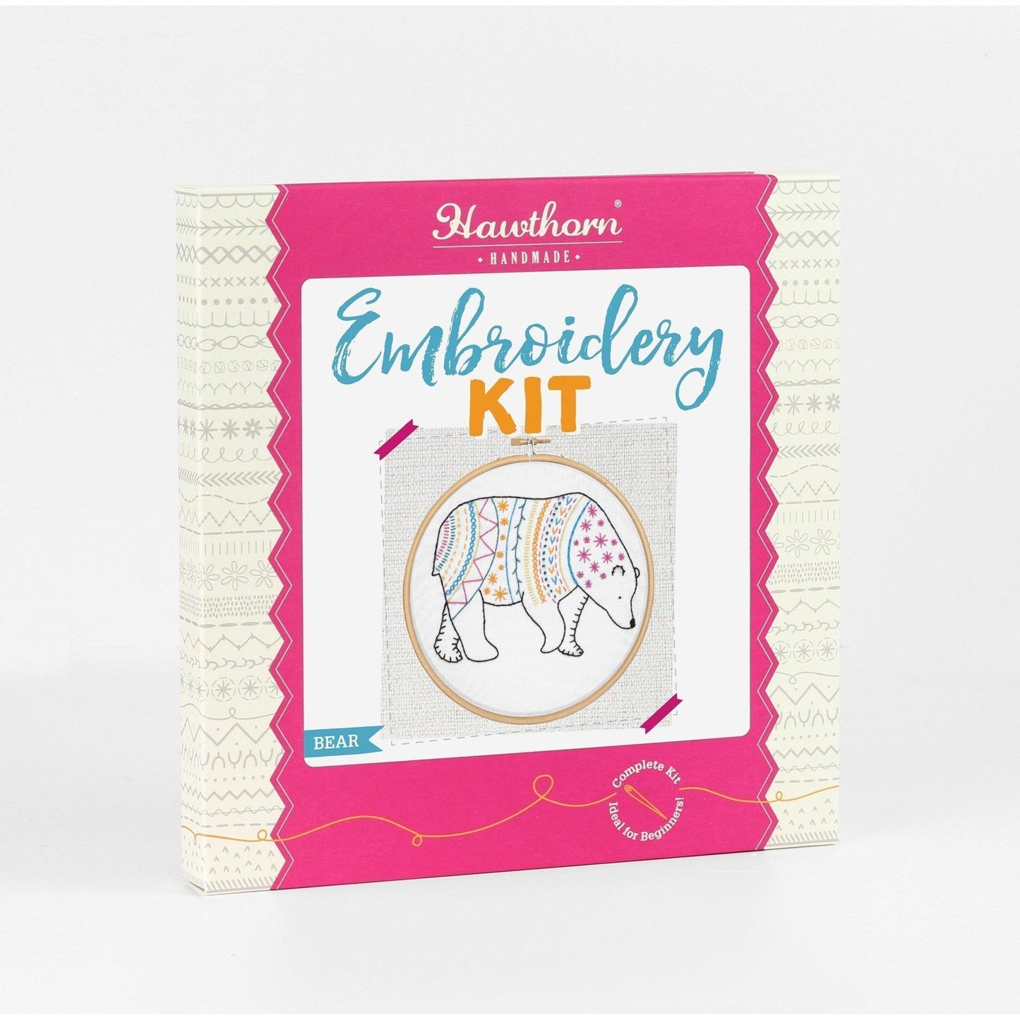 Hawthorn Handmade-Bear on White Embroidery Kit-embroidery kit-gather here online