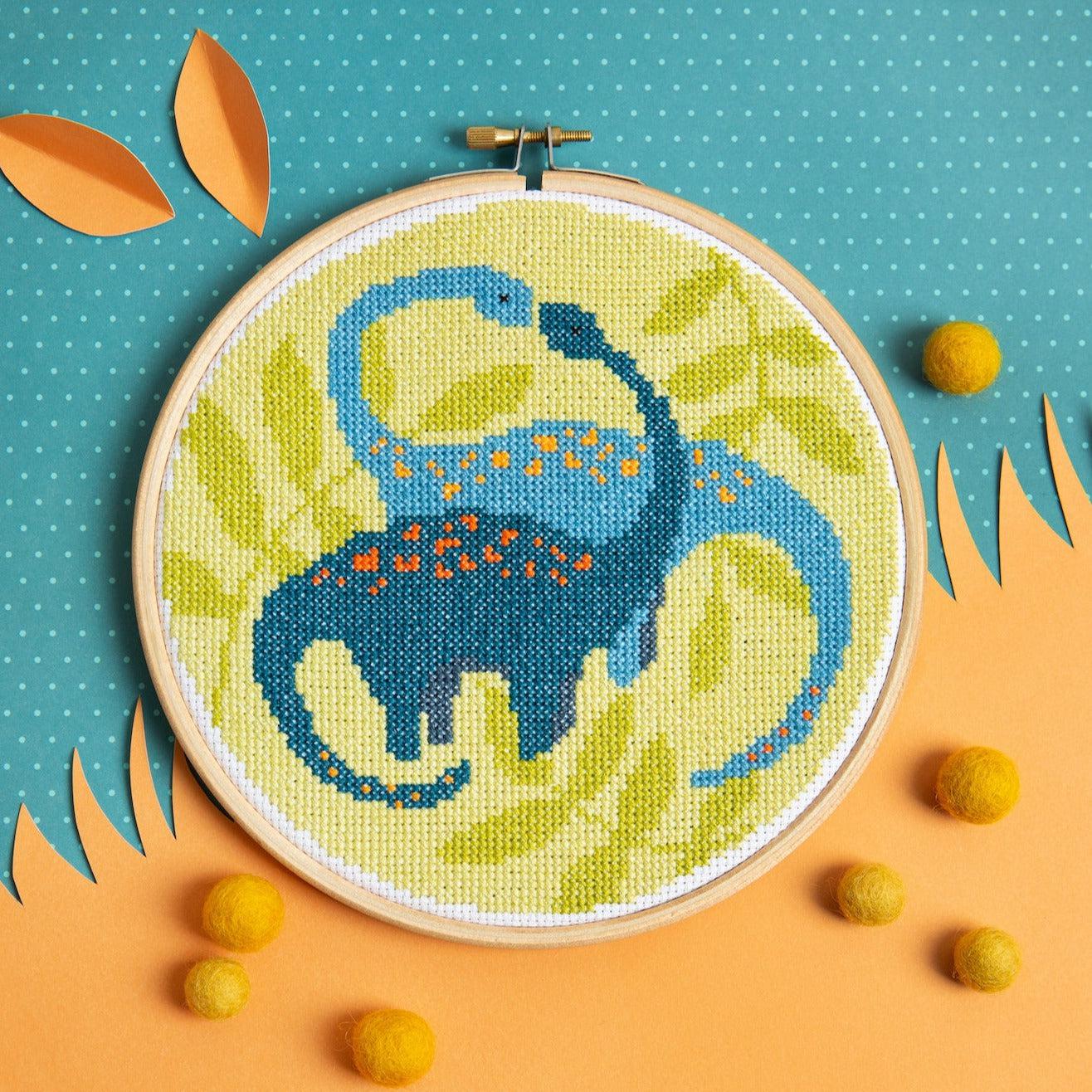 Hawthorn Handmade-Diplodocus Cross Stitch Kit-xstitch kit-gather here online