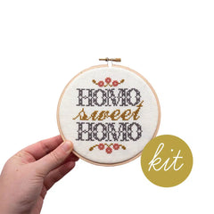 Junebug and Darlin-Homo Sweet Homo, 5" Cross Stitch Kit-xstitch kit-gather here online