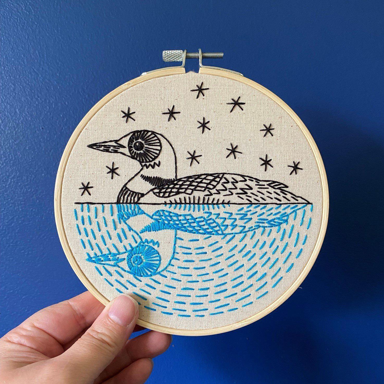 Hook, Line & Tinker-Loon Embroidery Kit-embroidery/xstitch kit-gather here online