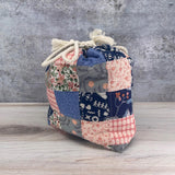 Denise Snow Williams-One of a Kind Drawstring Project Bags-accessory-Medium Quilted Patchwork (no pocket)-gather here online