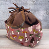 Denise Snow Williams-One of a Kind Drawstring Project Bags-accessory-Large Wax Canvas w/ Int & Ext Dividers & Leather handles-gather here online