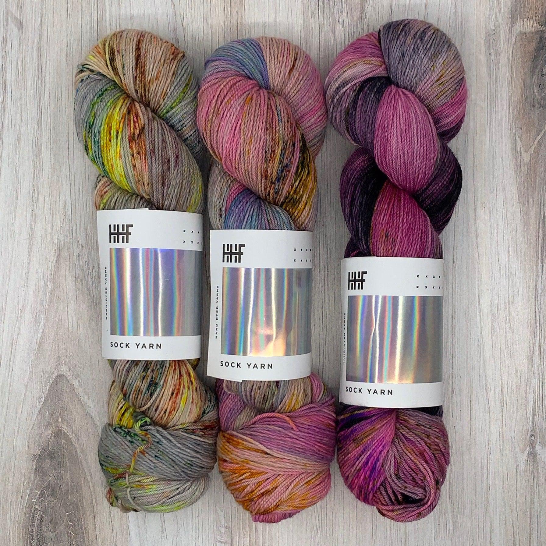 Hedgehog Fibres-Sock Yarn Coordinated Bundle of 3-yarn-Set L-gather here online