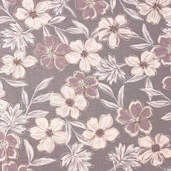 Kokka-Dusty Lilac Florals on Cotton/Linen Canvas-fabric-gather here online