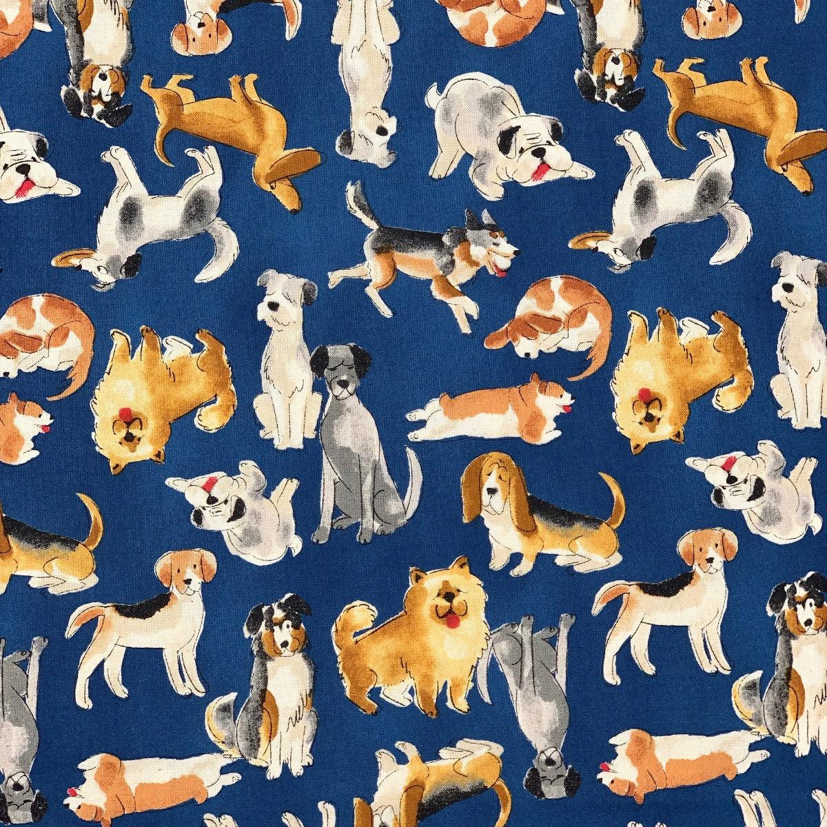 Kokka-Canine Companions on Cotton Canvas-fabric-gather here online