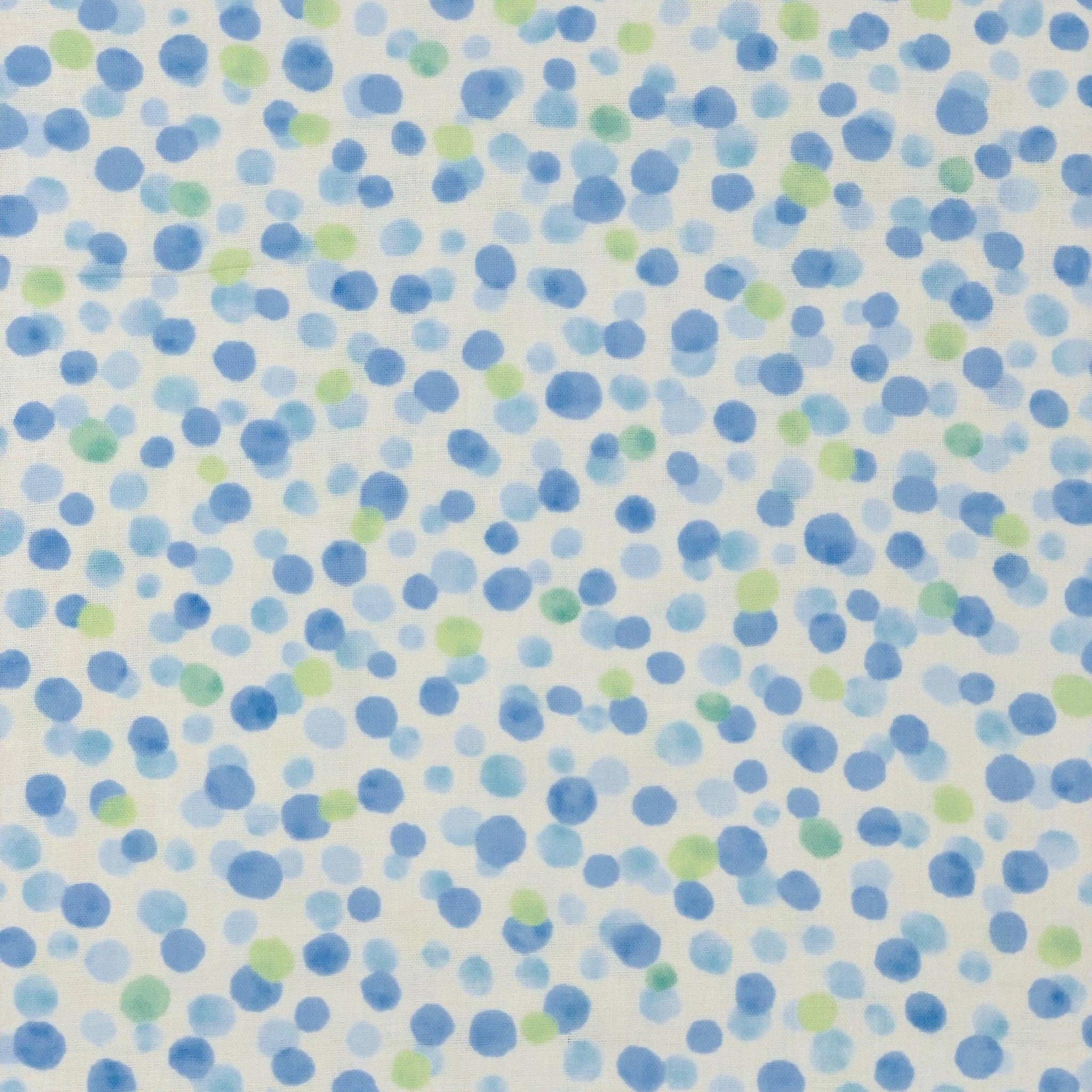 Kokka-Soft Blue/Green Dots on Cotton Double Gauze-fabric-gather here online