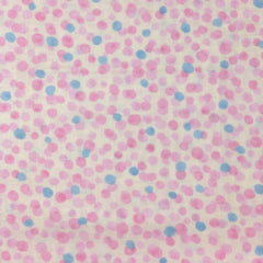 Kokka-Soft Pink/Blue Dots on Cotton Double Gauze-fabric-gather here online