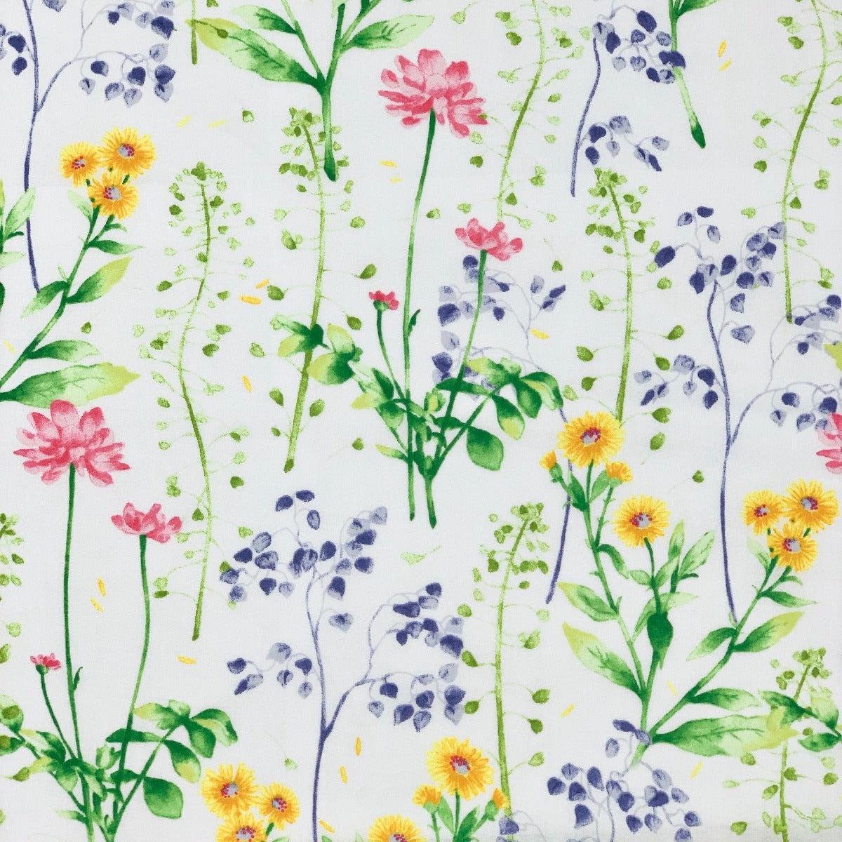 Kokka-Bright Watercolor Stems on Cotton Lawn-fabric-gather here online