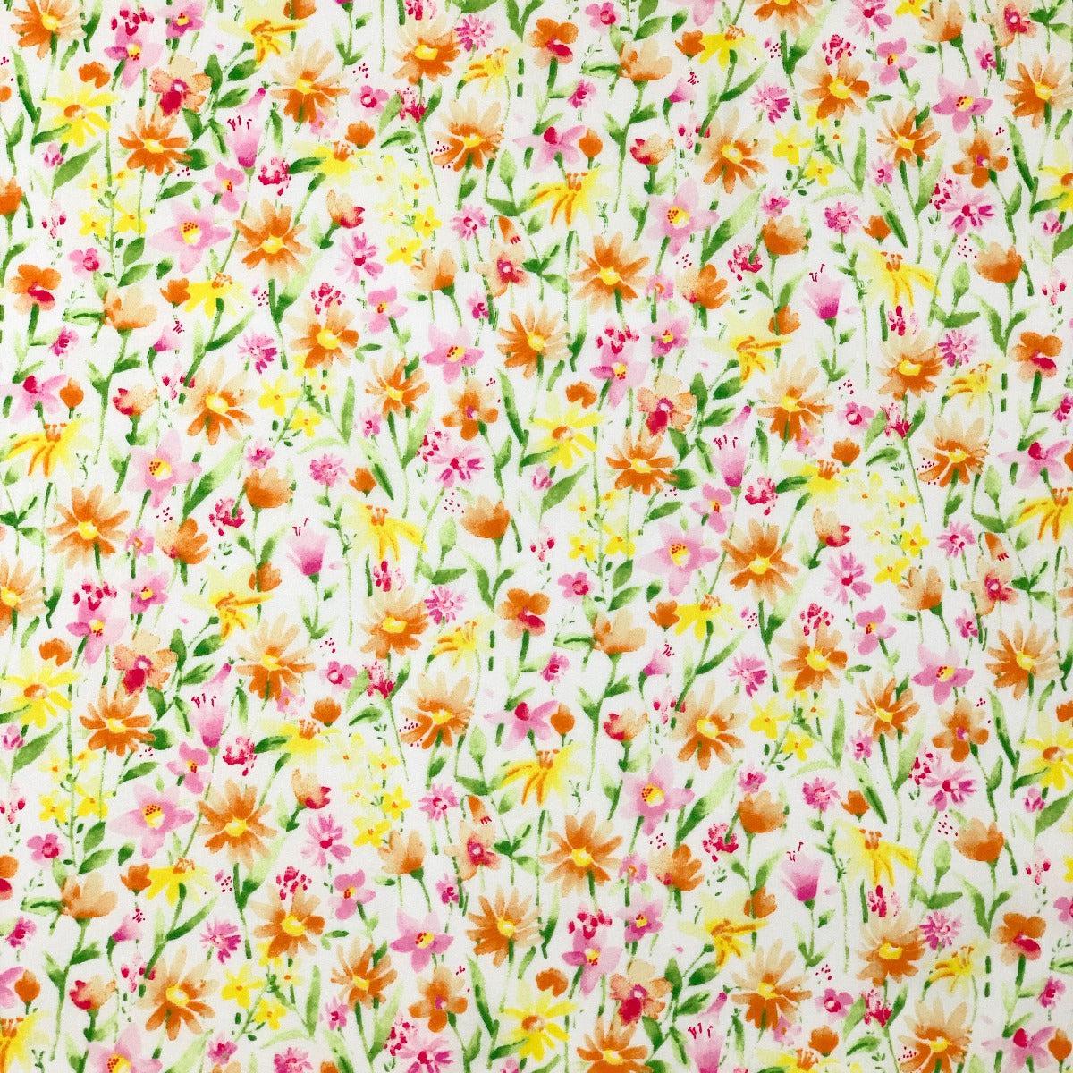 Kokka-Warm Hues Watercolor Stems on Cotton Lawn-fabric-gather here online