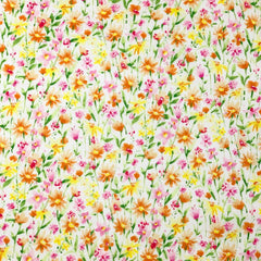 Kokka-Warm Hues Watercolor Stems on Cotton Lawn-fabric-gather here online