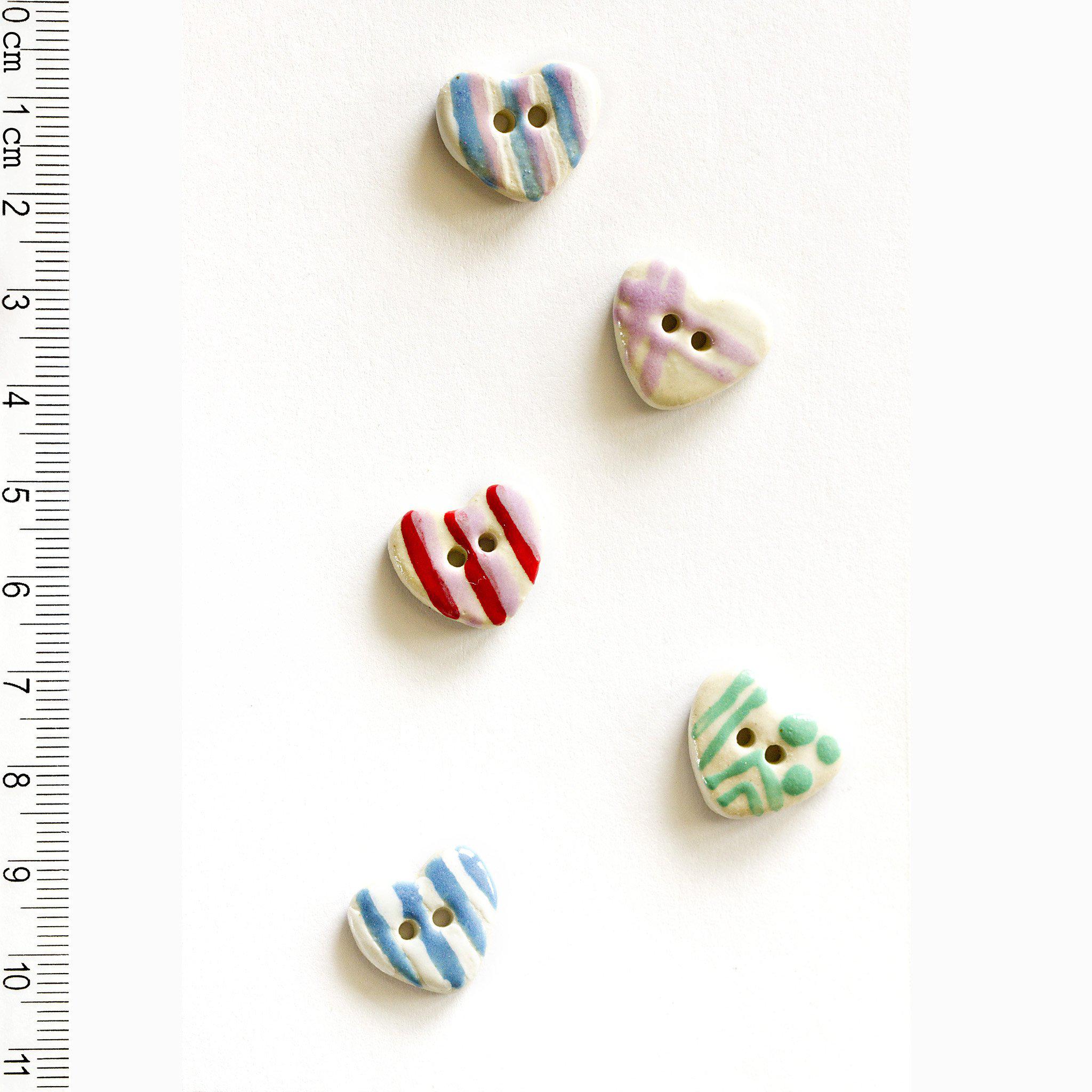 Incomparable Buttons-Hearts with Stripes-button-gather here online