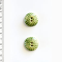Incomparable Buttons-Raised Dots in Green with Beige-button-gather here online