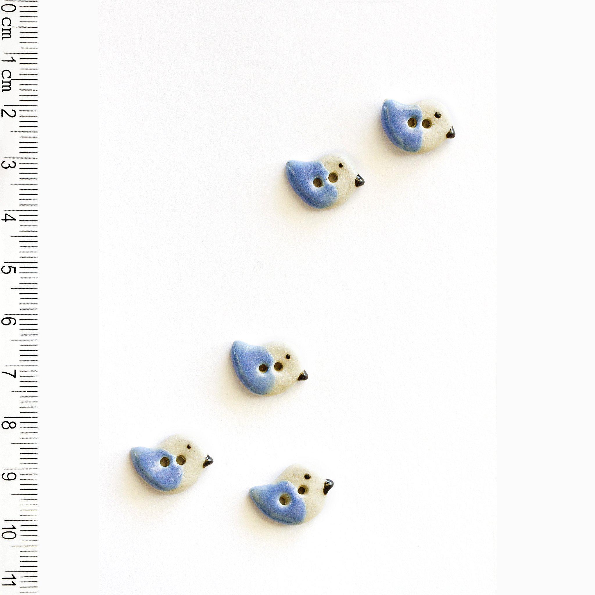 Incomparable Buttons-Tiny Blue and White Birds-button-gather here online