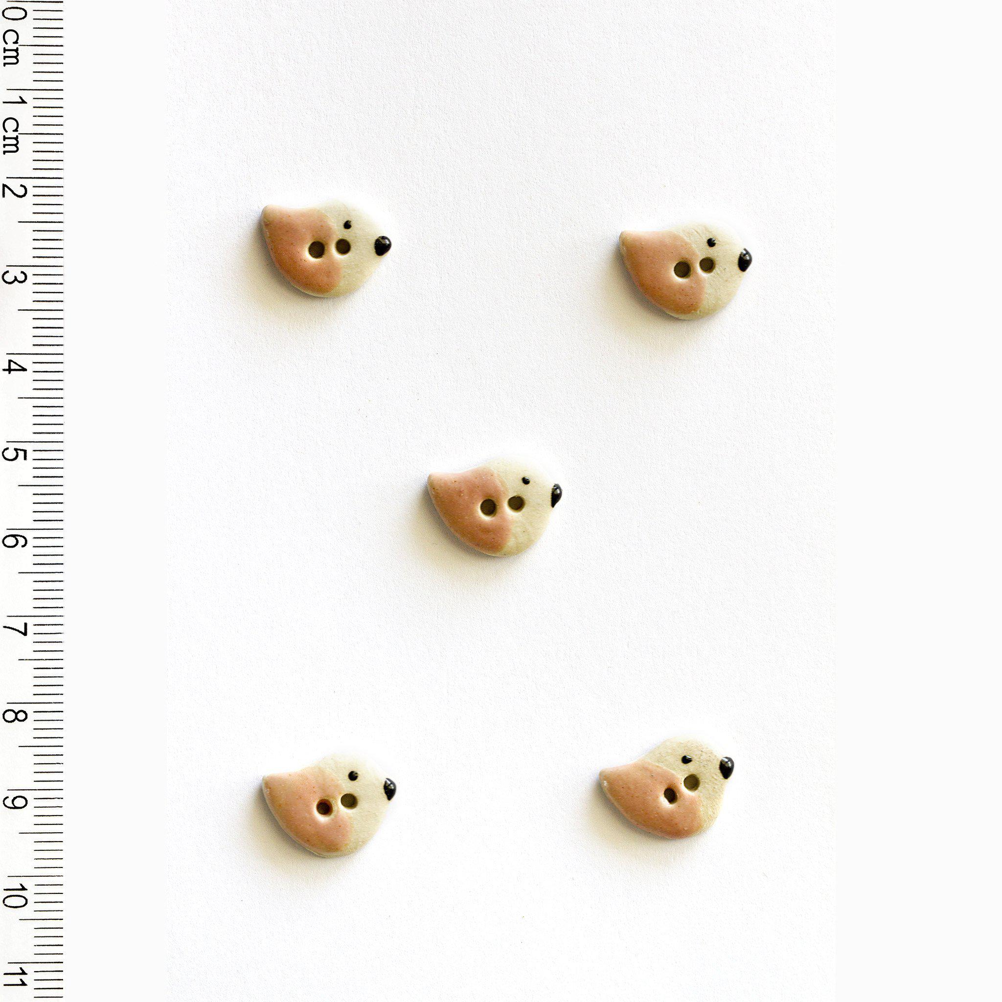 Incomparable Buttons-Tiny Pink and White Birds-button-gather here online