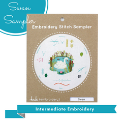 gather here classes-Intermediate Embroidery - Swan Sampler-class-gather here online
