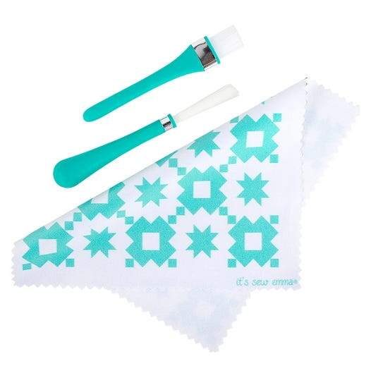 It's Sew Emma-Oh Sew Clean Brush & Cloth Set - Gray-notion-gather here online