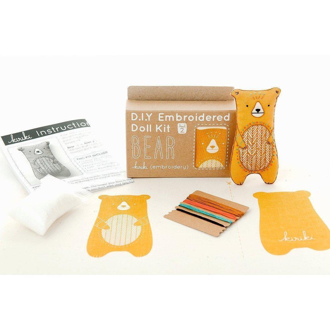 Kiriki Press - Bear DIY Embroidery Kit - Default - gatherhereonline.com