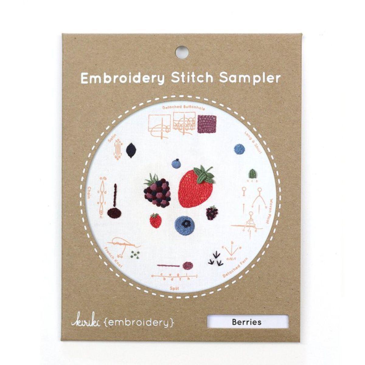 Kiriki Press-Berries Embroidery Stitch Sampler-embroidery kit-gather here online
