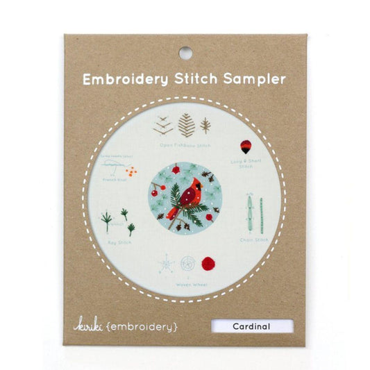 Kiriki Press-Cardinal Embroidery Stitch Sampler-embroidery kit-gather here online