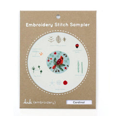 Kiriki Press-Cardinal Embroidery Stitch Sampler-embroidery kit-gather here online