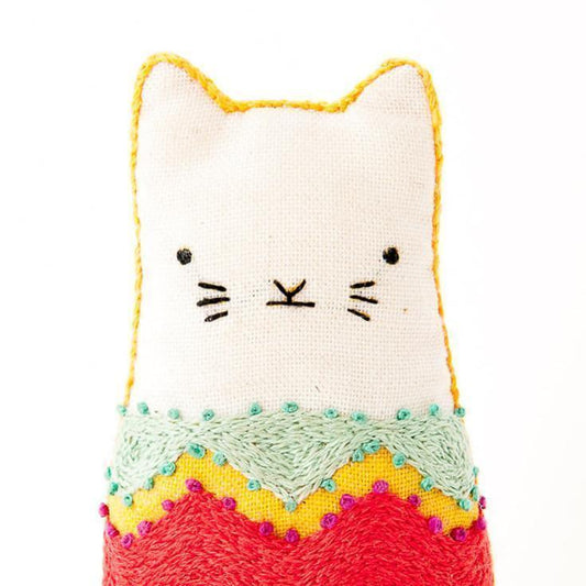 Kiriki Press - Fiesta Cat DIY Embroidery Kit - Default - gatherhereonline.com