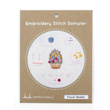 Kiriki Press-Flower Basket Embroidery Stitch Sampler-embroidery/xstitch kit-gather here online
