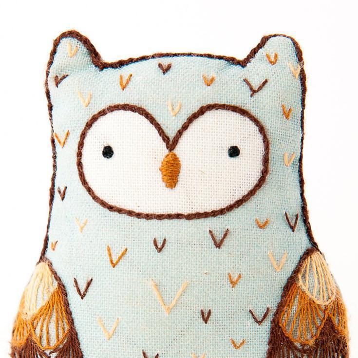 Kiriki Press - Horned Owl DIY Embroidery Kit - Default - gatherhereonline.com
