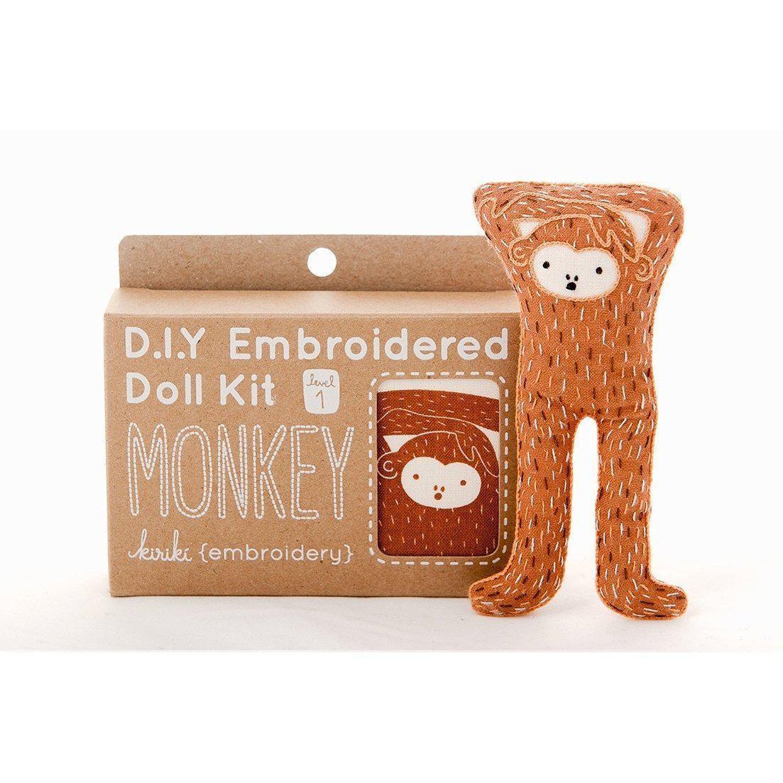 Kiriki Press - Monkey DIY Embroidery Kit - Default - gatherhereonline.com