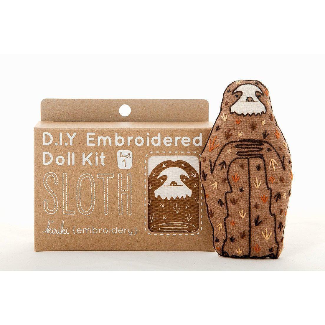 Kiriki Press - Sloth DIY Embroidery Kit - Default - gatherhereonline.com