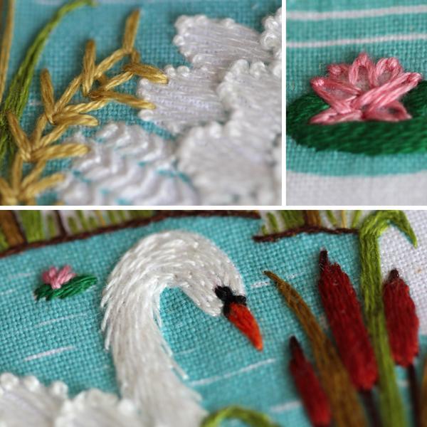 Kiriki Press-Swan Embroidery Stitch Sampler-embroidery/xstitch kit-gather here online