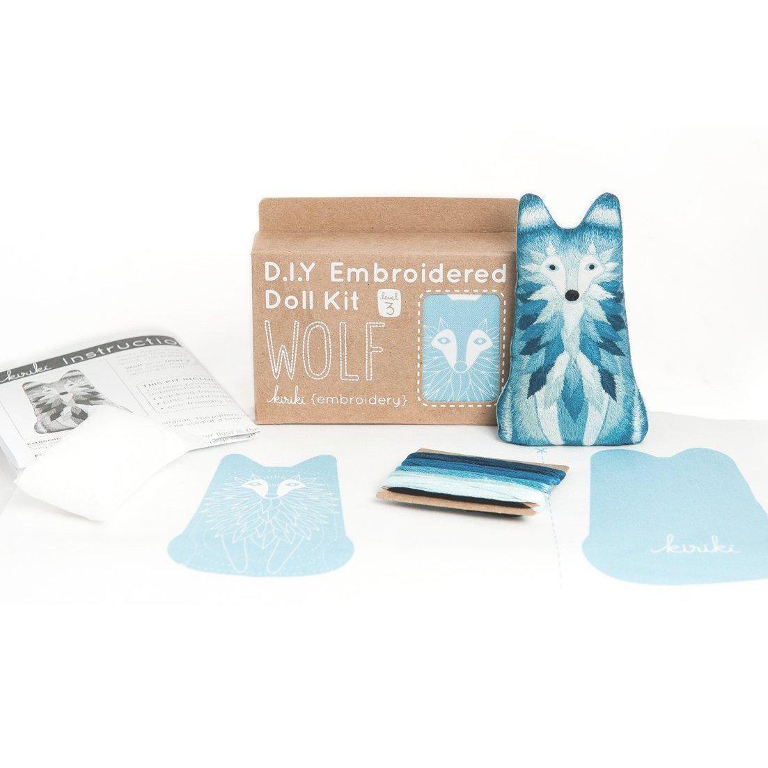 Kiriki Press - Wolf DIY Embroidery Kit - Default - gatherhereonline.com