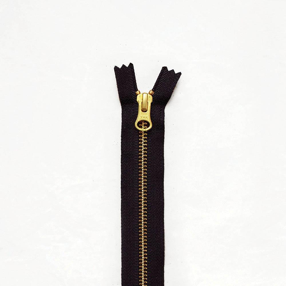Klum House Workshop-14” Brass Zipper-zipper-Black-gather here online