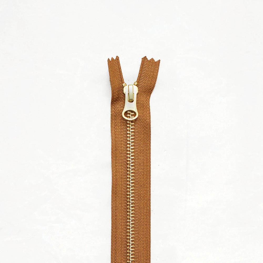 Klum House Workshop-14” Brass Zipper-zipper-Brush Brown-gather here online