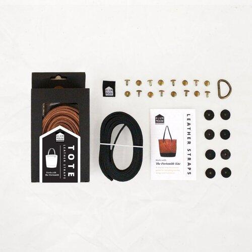 Klum House Workshop-Leather Straps & Hardware Kit - Black & Brass-sewing notion-Default-gather here online