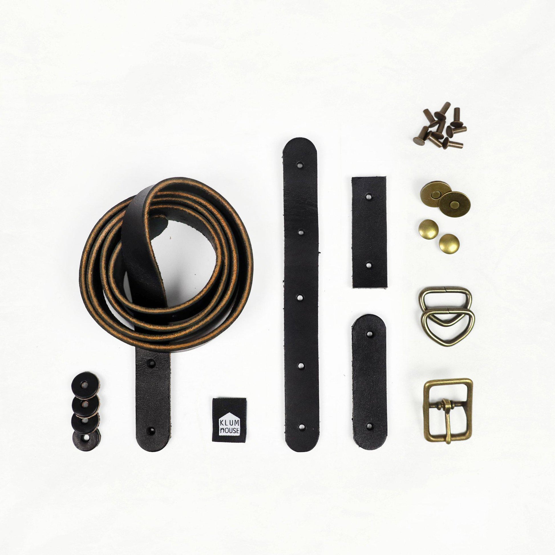 Klum House Workshop-Naito Bucket Bag Leather + Hardware Kit - Black Leather-sewing kit-gather here online