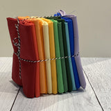 Kona - Fat Quarter Bundle of Kona Solids (12 Pieces) - rainbow ombre - gatherhereonline.com