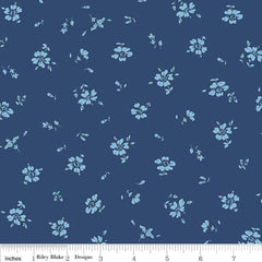Liberty Fabrics-Midnight Garden Field Rose Blue-fabric-gather here online