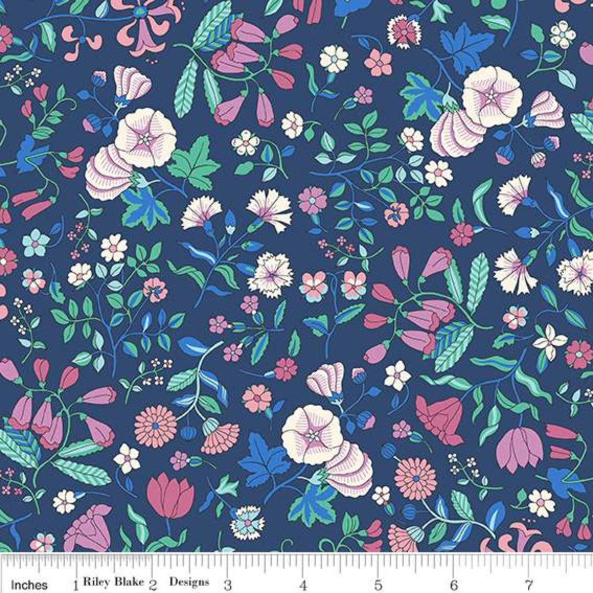 Liberty Fabrics-Midnight Garden Wildflower Field-fabric-gather here online