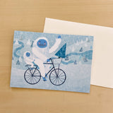 Lizzy House-Yeti Family Winter Ride Greeting Card-greeting card-gather here online
