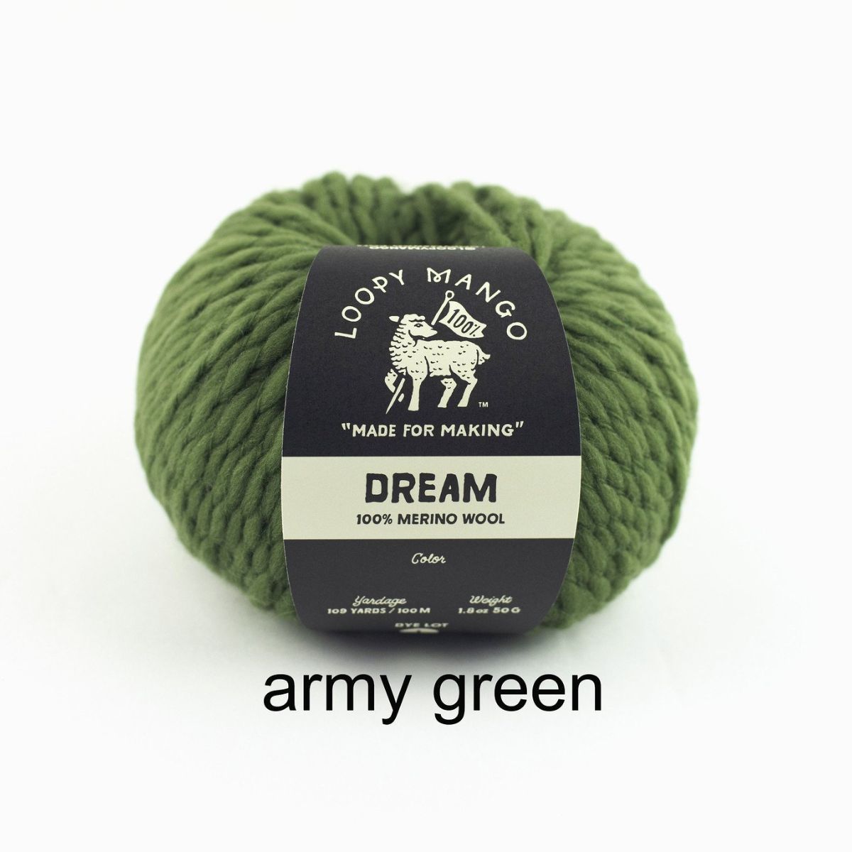 Loopy Mango-Dream-yarn-Army Green-gather here online