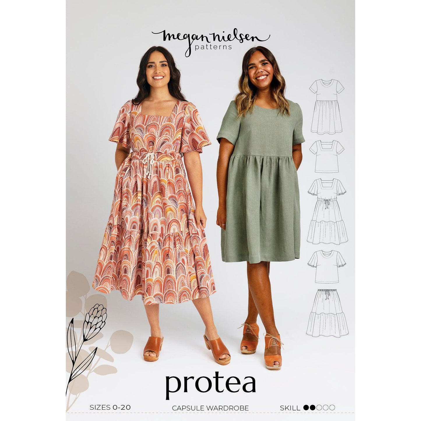 Megan Nielsen-Protea Capsule Wardrobe Pattern-sewing pattern-gather here online