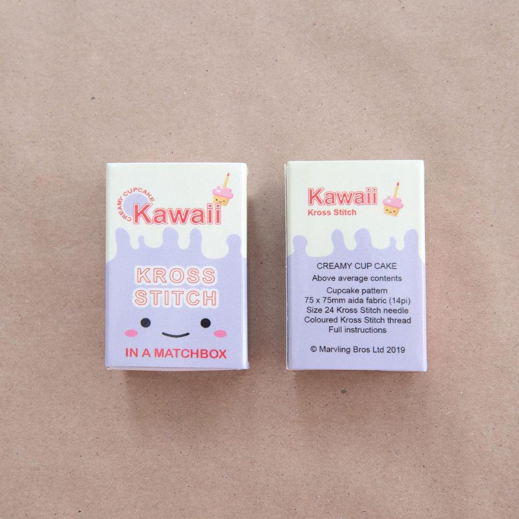 Marvling Bros-Kawaii Cupcake Mini Cross Stitch Kit in a Matchbox-xstitch kit-gather here online