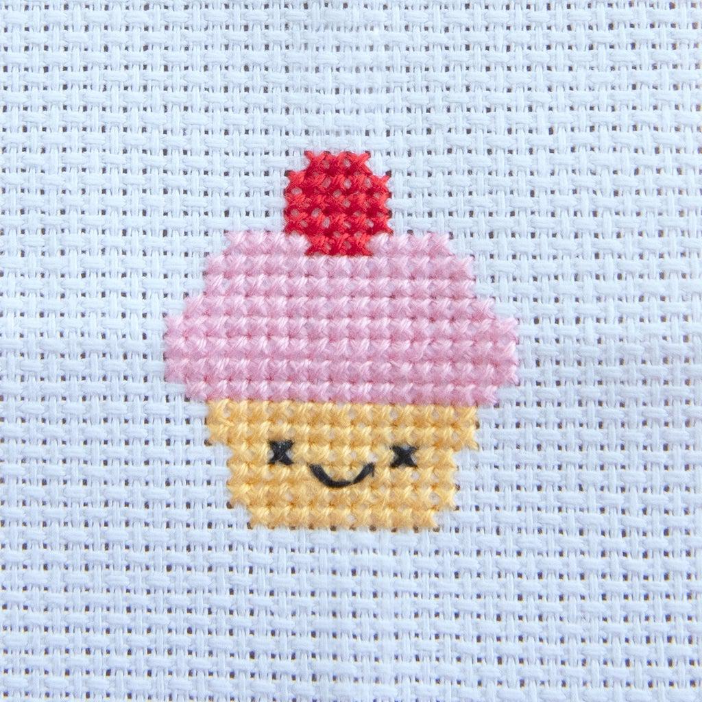 Marvling Bros-Kawaii Cupcake Mini Cross Stitch Kit in a Matchbox-xstitch kit-gather here online