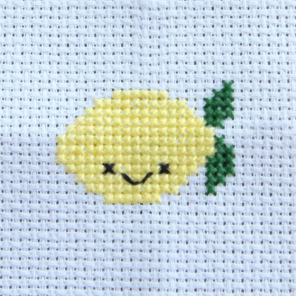 Marvling Bros-Kawaii Lemon Mini Cross Stitch Kit in a Matchbox-xstitch kit-gather here online