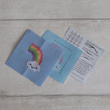 Marvling Bros-Kawaii Rainbow Cloud Mini Cross Stitch Kit in a Matchbox-xstitch kit-gather here online